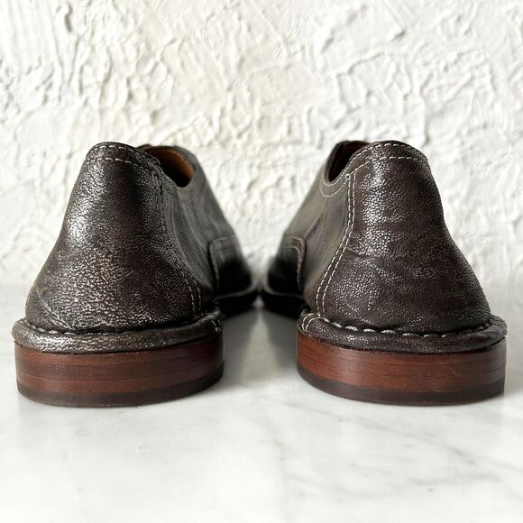 HS Trask Avery Metallic Silver Leather Slip On Loafers Flats - Women's Size 8 - Picture 5 of 8